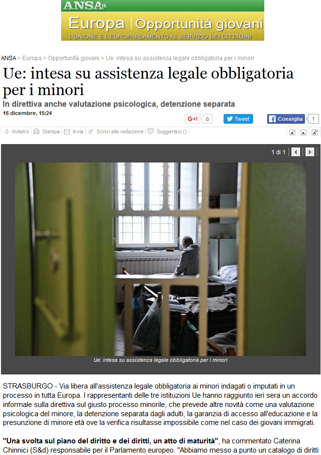 Ansa giovani per sito